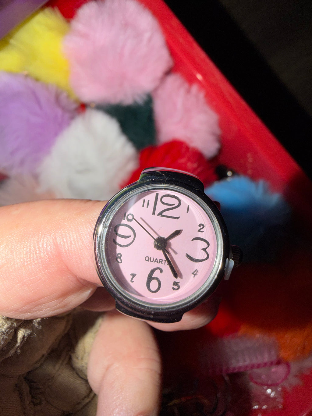 Silver Tone Finger Watch in Assorted Colors!