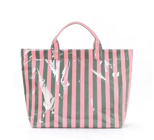 ADD-ON PVC Tote with Lines and Handles!
